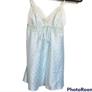 NWT VICTORIAS SECRET satin lace trim babydoll set